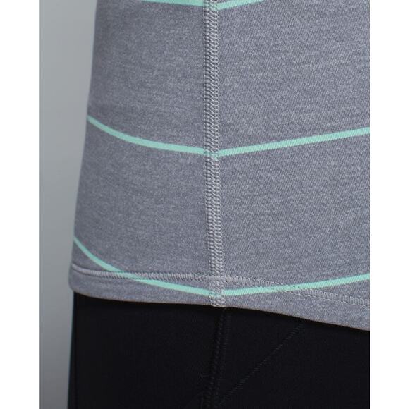 LULULEMON Run: First Base Tank Sz 6 Cliff Hanger Stripe Heathered Slate - Picture 5 of 8